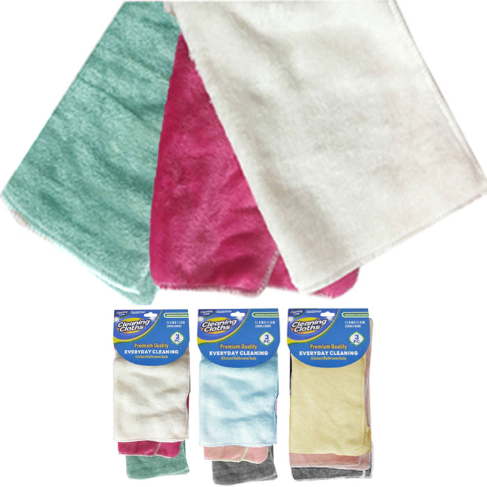 3 PC Plush Cleaning Towels Car Wash Detailing Buffing Polishing Microfiber Cloth
