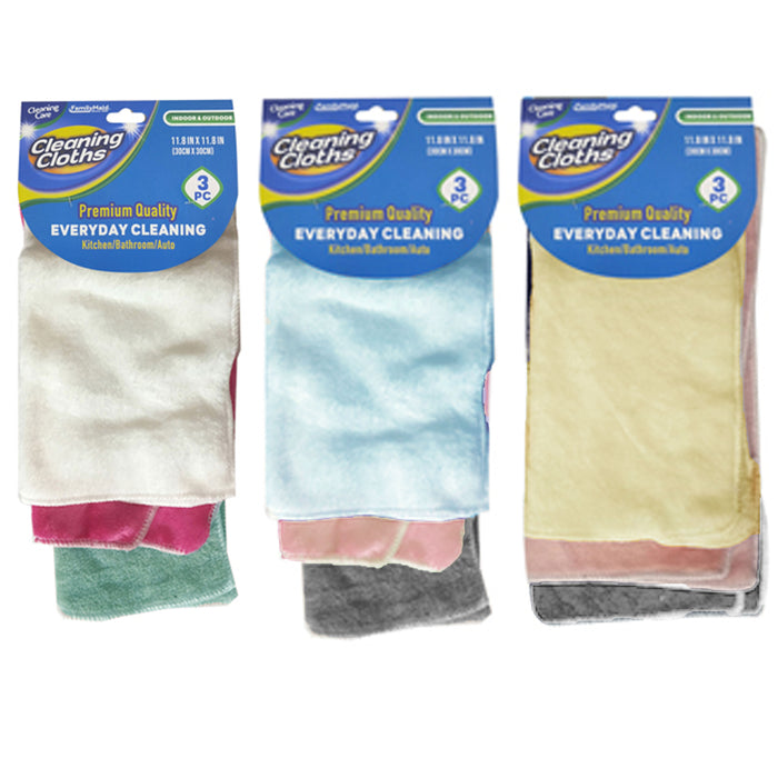 3 PC Plush Cleaning Towels Car Wash Detailing Buffing Polishing Microfiber Cloth