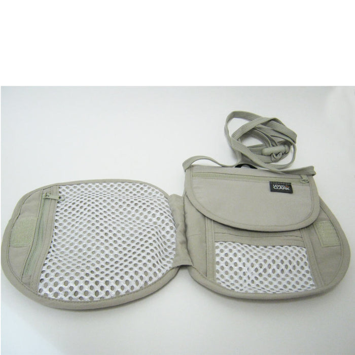 Lewis N Clark RIFD Sidecar Neck Stash Bag Hidden Safe Travel Pouch Money Wallet