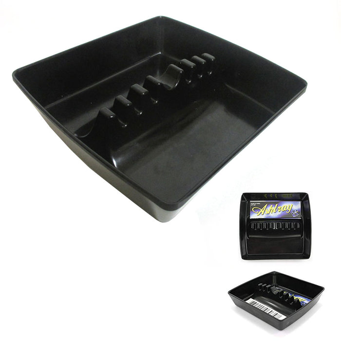 Black Plastic Ashtray Cigarette Cigar Ashes Holder Ash Tray Home Bar Square 5"