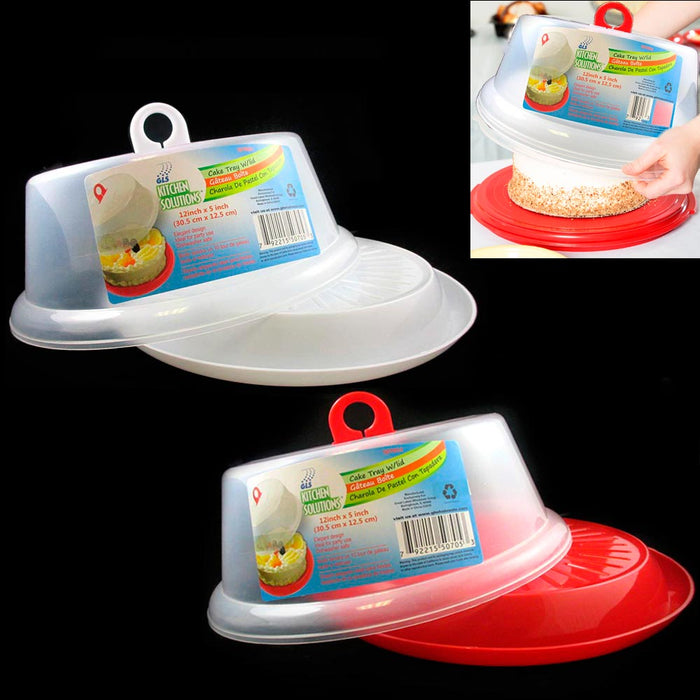 2 Sets Cake Tray Container Cover Pie Dessert Hold Lid Pastry Plate Stand Serving