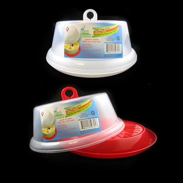 2 Sets Cake Tray Container Cover Pie Dessert Hold Lid Pastry Plate Stand Serving