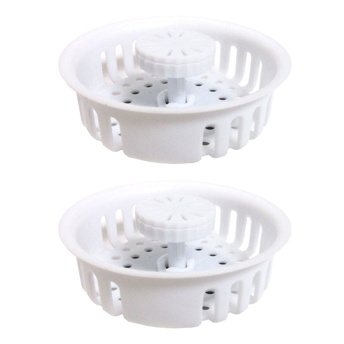 Pack of 2 Sink Stopper Strainers Lemon Scented Kitchen Basin Waste Plug Hole
