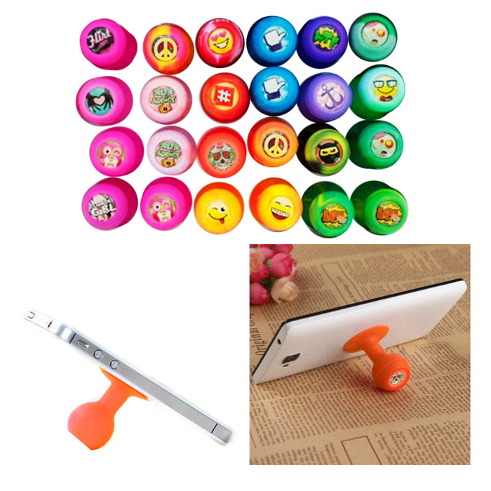 8 Phone Stands Silicone Suction Emoji Designs Holder Cell Tablet Mobile Desk New