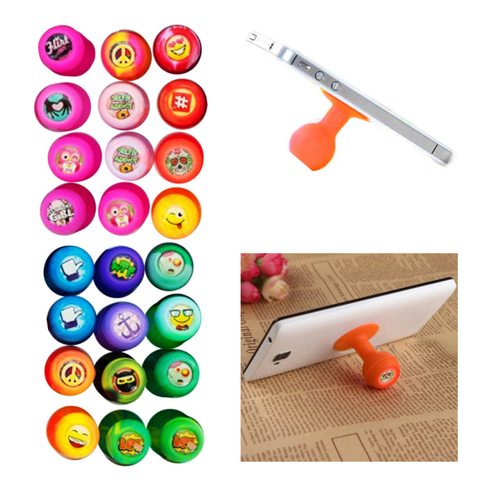 8 Phone Stands Silicone Suction Emoji Designs Holder Cell Tablet Mobile Desk New