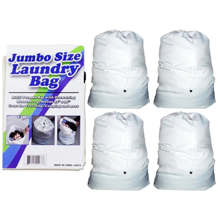 4 Jumbo Laundry Bag Heavy Duty Clothes Washing Plastic Multipurpose Gym 22"X30"