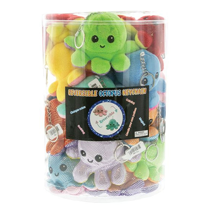 6 Pc Octopus Keychain Moody Flip Emotions Happy Grumpy