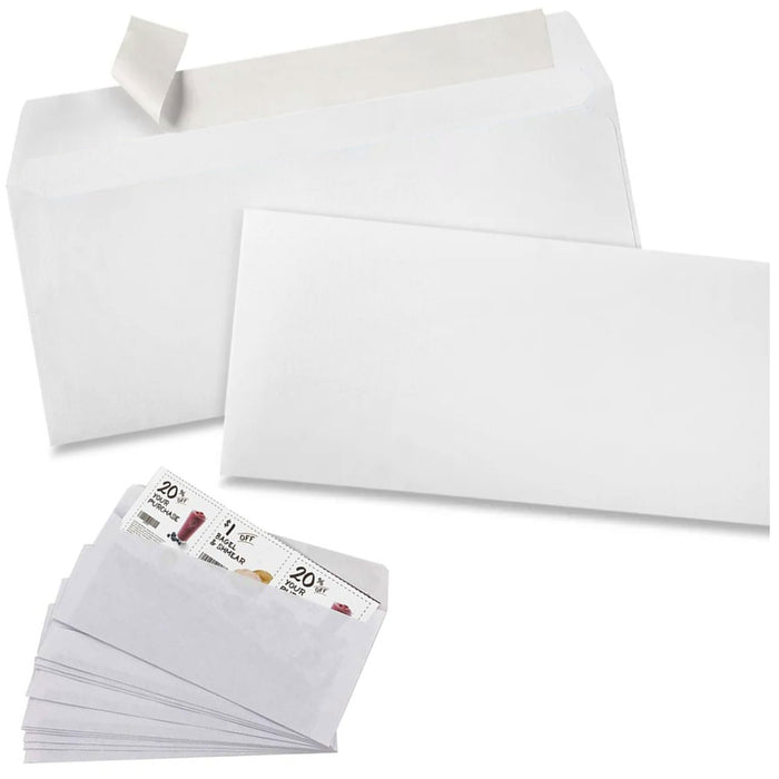 100 White No.10 Envelopes Peel Self Seal Letter Mailing Shipping 4-1/8 X 9-1/2