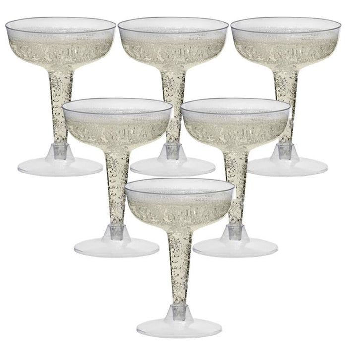 80 Pc Plastic Champagne Flute Disposable 4 Oz Wine Wedding Party Clear Glasses
