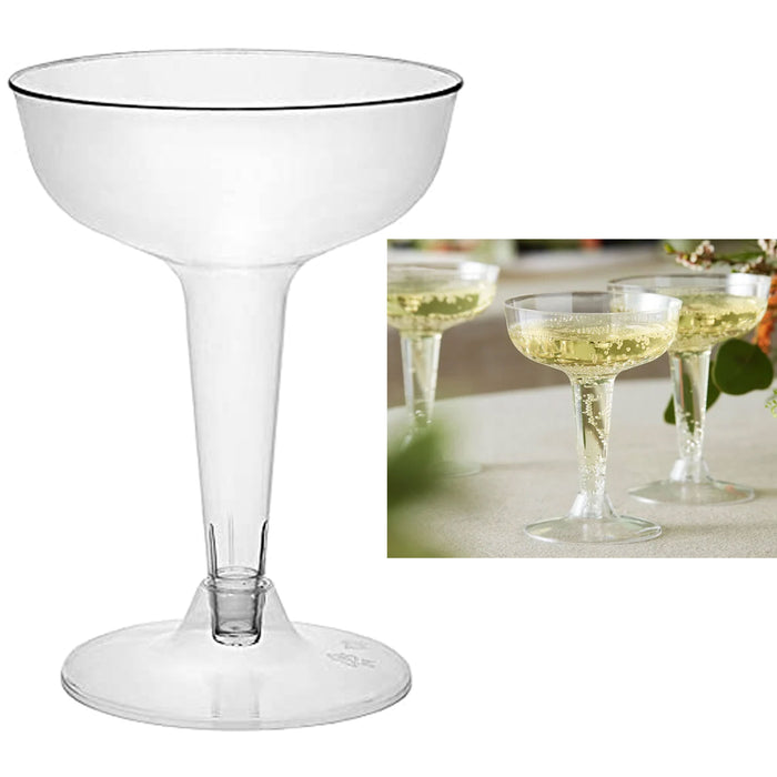 40 Pc Disposable Champagne Flutes 4 Oz Wine Wedding Party Clear Plastic Glasses