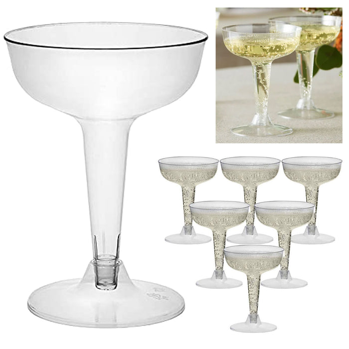 80 Pc Plastic Champagne Flute Disposable 4 Oz Wine Wedding Party Clear Glasses