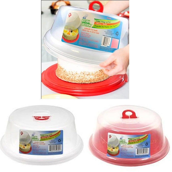 2 Sets Cake Tray Container Cover Pie Dessert Hold Lid Pastry Plate Stand Serving