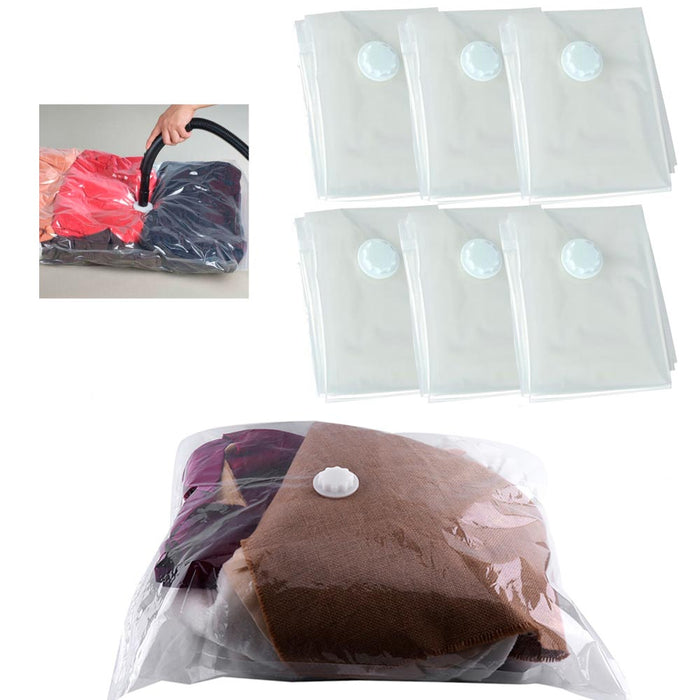 6 Pc Space Saver Saving Storage Bag Vacuum Seal Compression Organizer Travel !