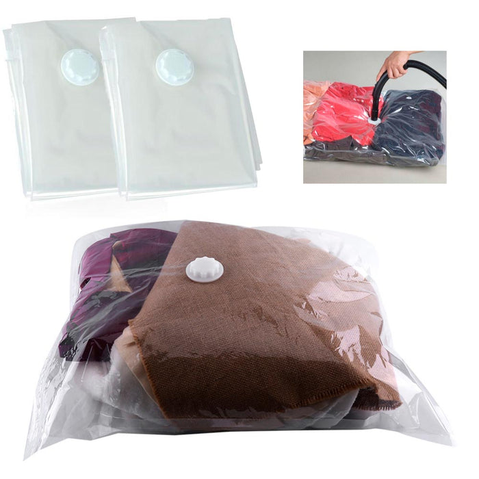 2 Pc Space Saver Bag Saving Vacuum Storage Seal Compression Organizer Travel !