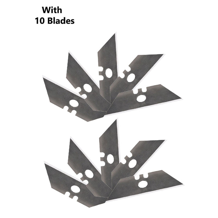 Ladies Utility Knife with 10 Blades Heavy Duty Box Cutter Quick Blade Change Set
