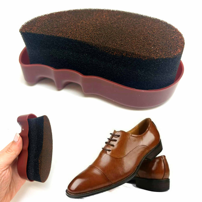 1 Brown Shoe Polish Foam Brush Sponge Quick Shine Leather Boot Purse Cream Care