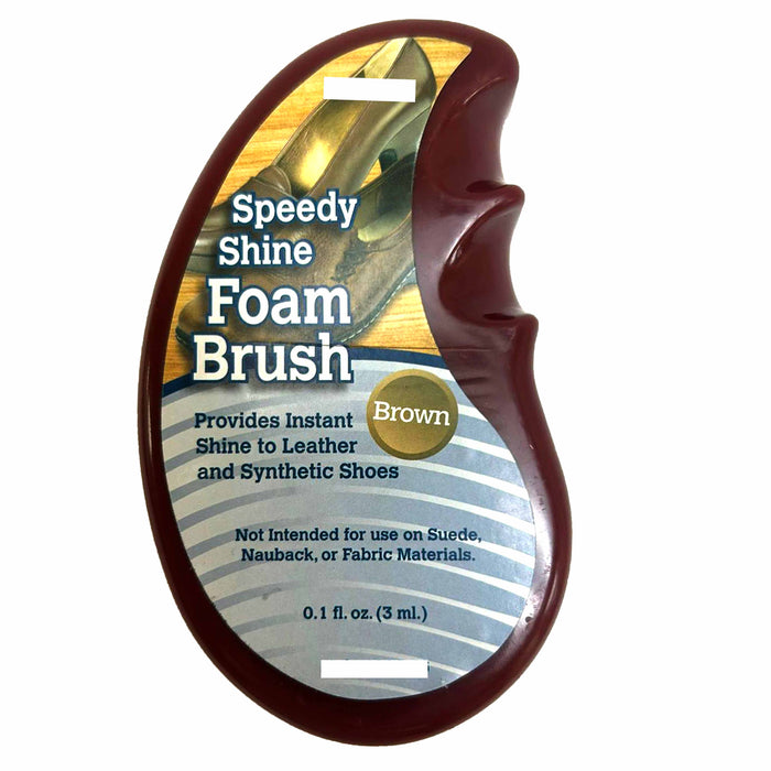 4 Brown Shoe Boot Polish Shine Foam Brush Sponge Instant Color Leather Care Kit