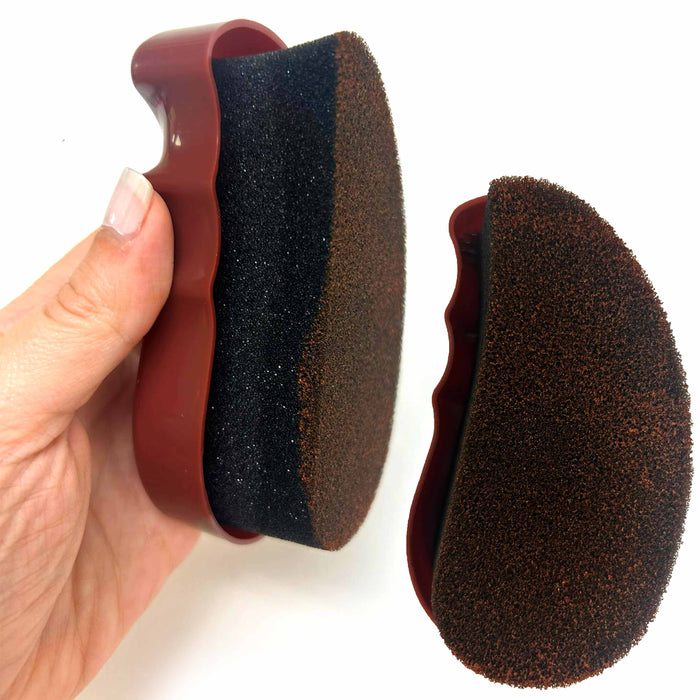 2 Pc Quick Shine Brown Shoe Polish Foam Brush Sponge Instant Leather Boot Purse