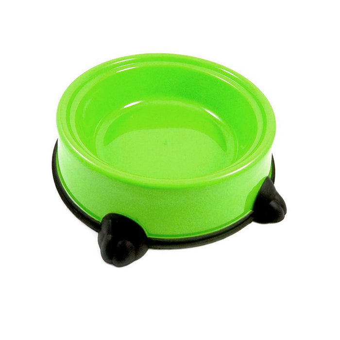 Pet Food Bowl Non Skid Feeding Dish Dog Cat Water Food Feeding Plastic Plate 9"