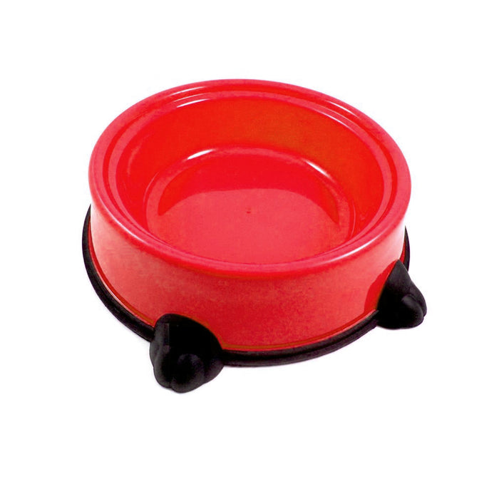 Pet Food Bowl Non Skid Feeding Dish Dog Cat Water Food Feeding Plastic Plate 9"