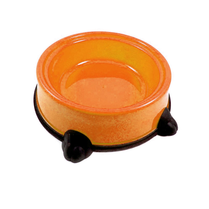 Pet Food Bowl Non Skid Feeding Dish Dog Cat Water Food Feeding Plastic Plate 9"