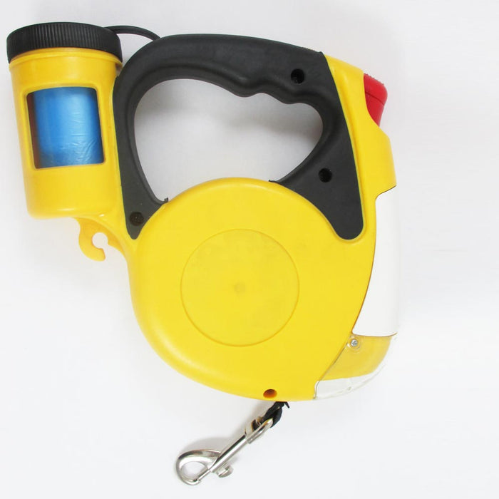 3M Auto Retractable Dog Leash Flashlight Pet Dispenser Waste Walk Bag Cord 10 Ft