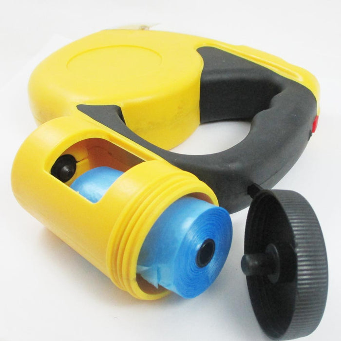 3M Auto Retractable Dog Leash Flashlight Pet Dispenser Waste Walk Bag Cord 10 Ft