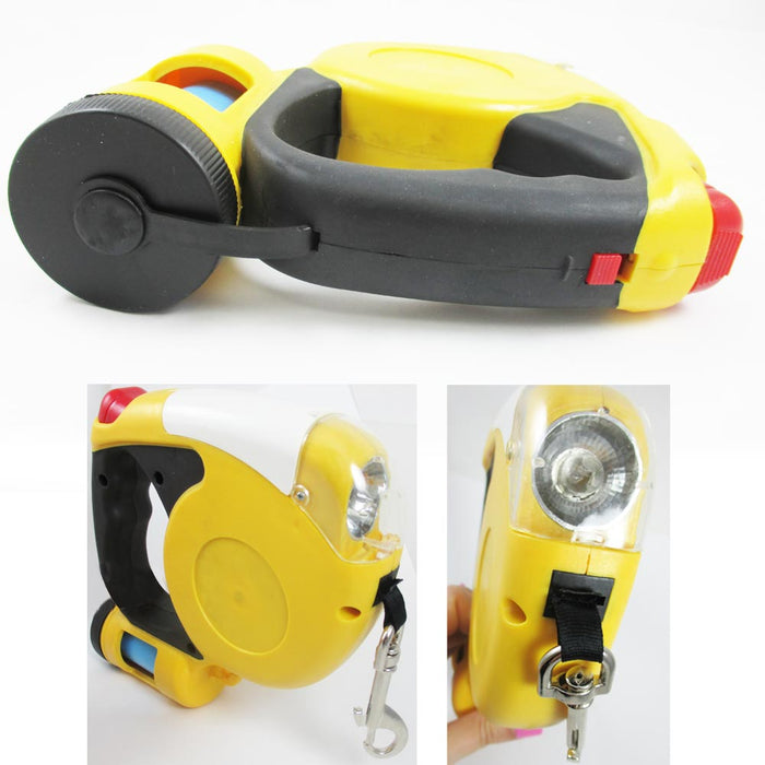 3M Auto Retractable Dog Leash Flashlight Pet Dispenser Waste Walk Bag Cord 10 Ft