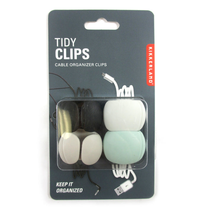 4 Cable Clips Ties Charger Wire Holder Tidy Management Lead Desk Organizer Desk