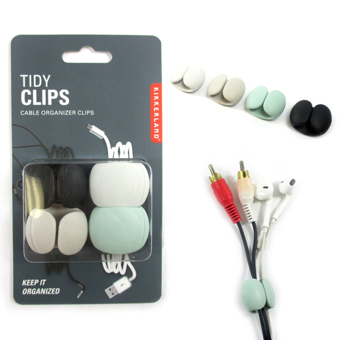 4 Cable Clips Ties Charger Wire Holder Tidy Management Lead Desk Organizer Desk