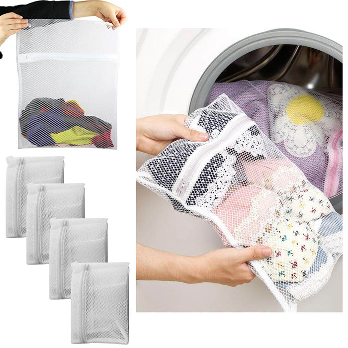 4 Pc Mesh Lingerie Laundry Bag 15" 20" Delicates Panty Hose Bras Underwear Wash