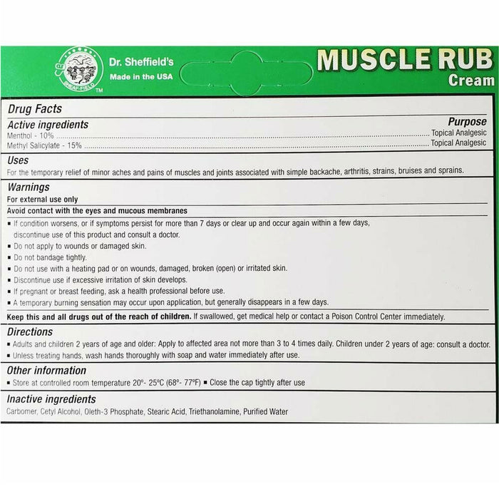 3 X Pain Relief Muscle Rub Cream Headache Sore Workout Menthol Sprain Analgesic