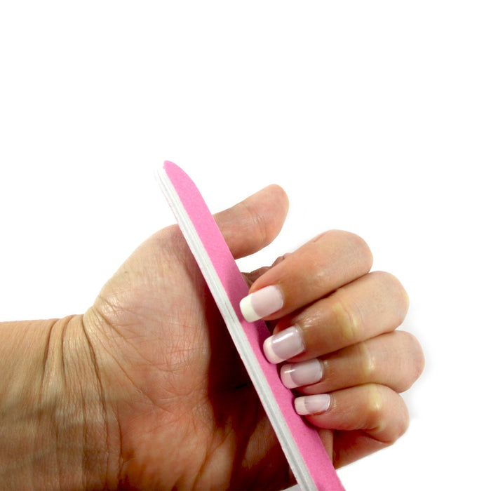 24 x Double Sided Nail File Emery Board Gel Manicure Pedicure Beauty Spa Files