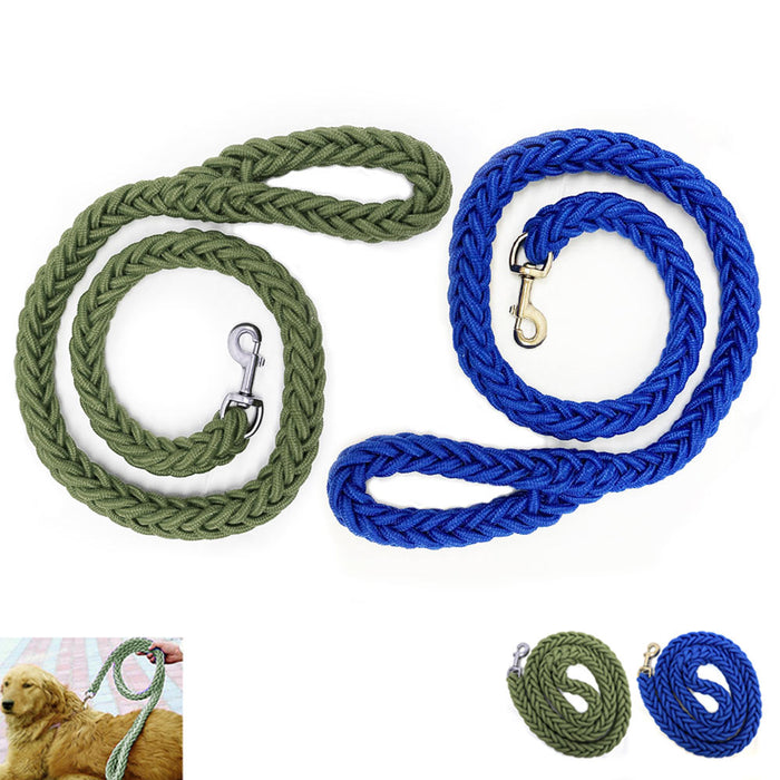 2 Pack Braided Dog Leash Comfortable Handle Heavy Duty Rope Large Dogs Training