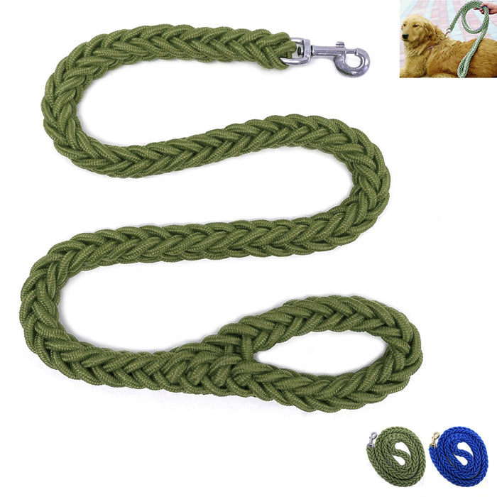 Braided Dog Leash Heavy Duty Nylon Training Walking Thick Rope Medium Large Dogs