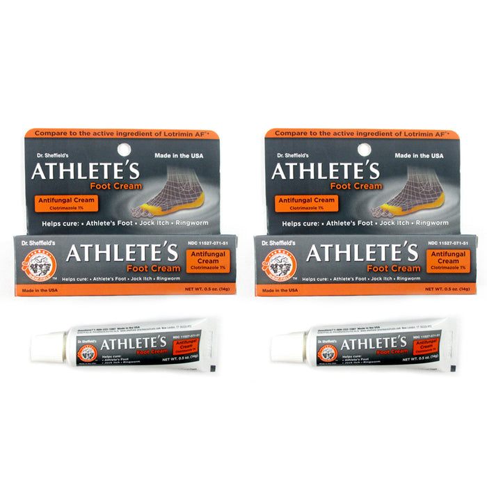 2 x Anti-Fungal Cream for Athletes Foot Antifungal 0.5 oz Ringworm Jock Itch