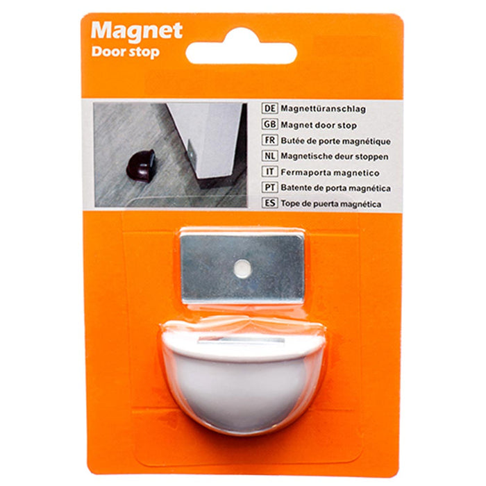 2 Magnetic Dome Doorstop Stopper Wall Door Mount Guard Home Office Holder White