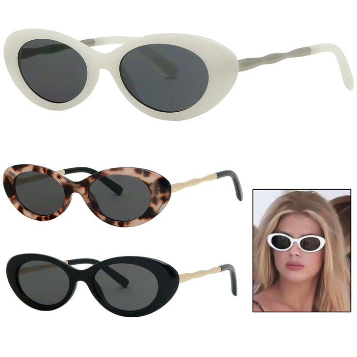 1 Pc Retro Clout Goggles Unisex Sunglasses Rapper Oval Shades Grunge Cat Glasses