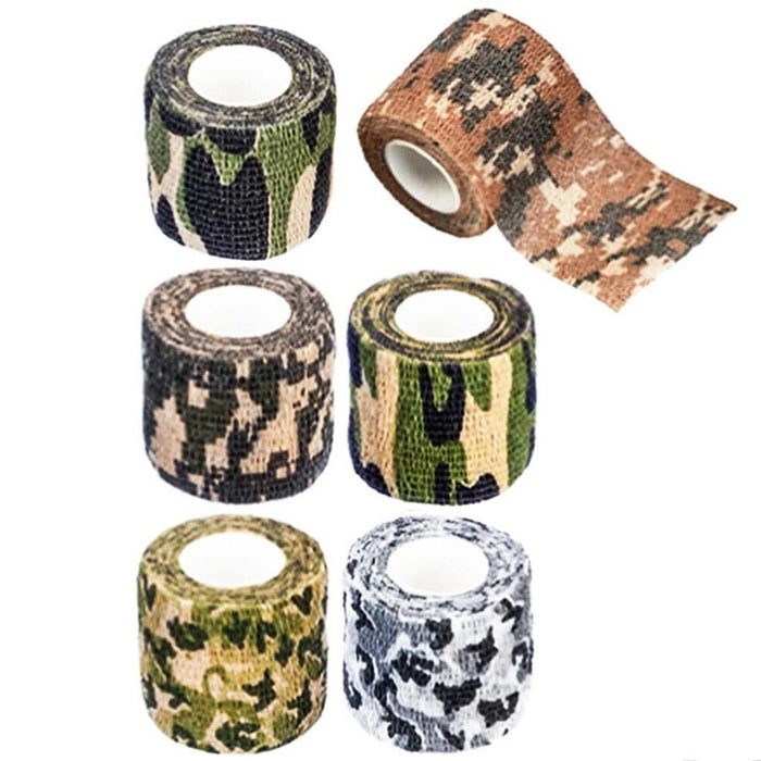 12PC Tactical Camouflage Form Wrap First Aid Cohesive Bandage Tape Rifle Hunting