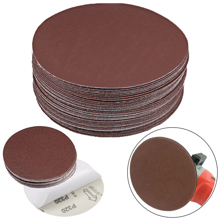 100 Pc 6" Orbital Sander Sanding Disc Sandpaper 320 Grit PSA Sticky Back Pads