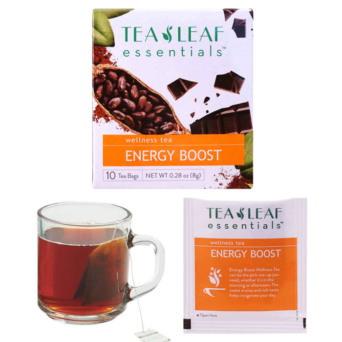40 Ct Herbal Tea Energy Boost Cacao Husk Leaf Bags Health Wellness Natural Drink