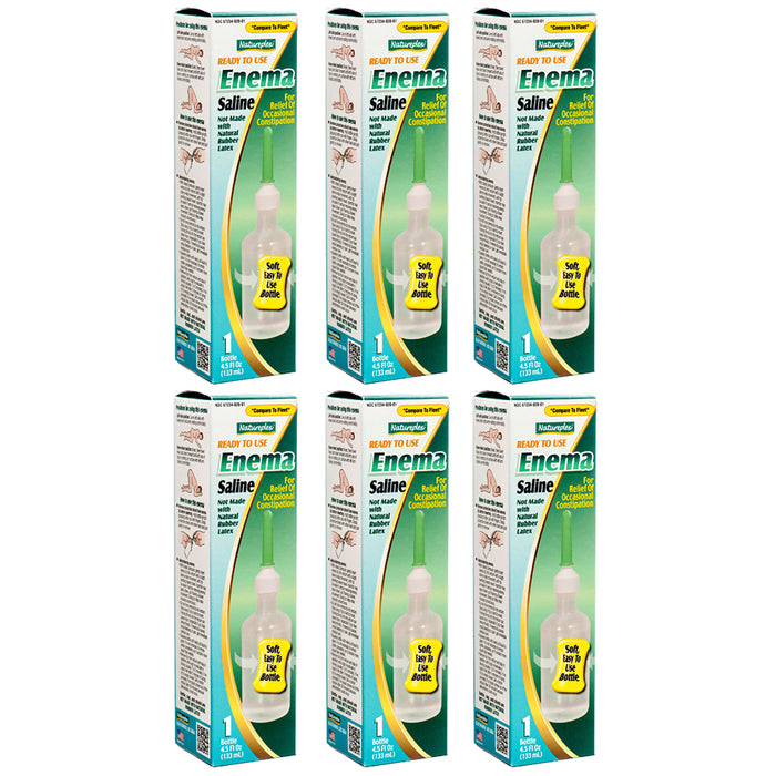6 Pc Ready To Use Saline Enema Latex Free Laxative Constipation Relief 4.5 OZ
