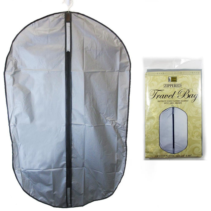 10 Garment Storage Bag 40" Grey Plastic Dustproof Clothes Gown Suit Travel Cover