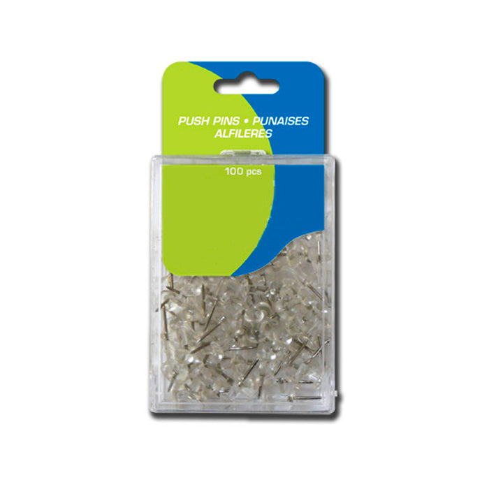 100 Pcs Push Pin Clear Thumb Tacks Transparent Drawing Cork Board Office Pushpin
