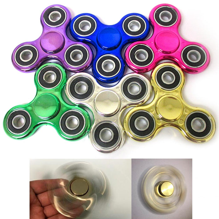 12 Pc Metallic Fidget Spinner Gyro Toy Metal Ball EDC Finger Spinner Focus ADHD