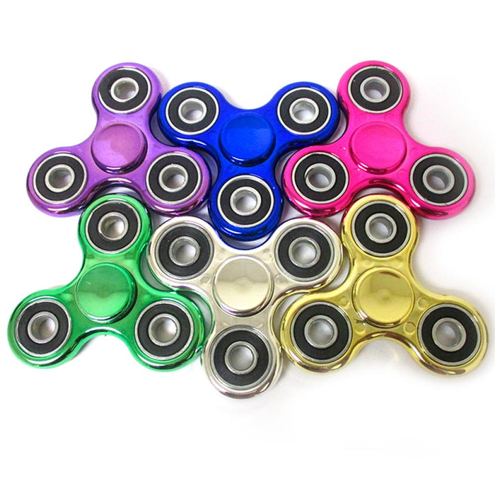 12 Pc Metallic Fidget Spinner Gyro Toy Metal Ball EDC Finger Spinner Focus ADHD