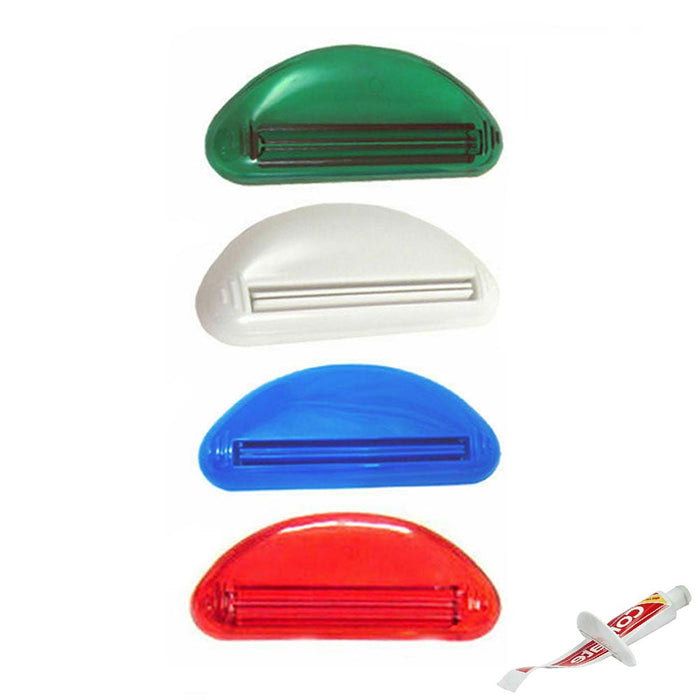 4 PC Plastic Tube Squeezer Toothpaste Dispenser Rotate Holder Rolling Bathroom