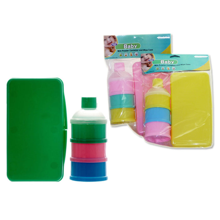 Baby Formula Storage Container Milk Powder Dispenser 3 Layer Infant Wipes Case