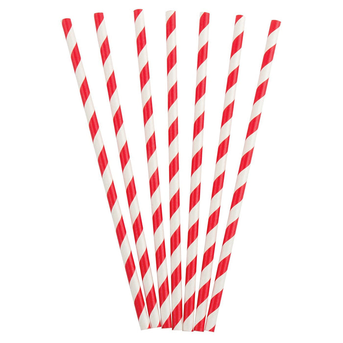 144 Box Kikkerland Biodegradable Paper Healthy Drink Straws Striped Party Shower