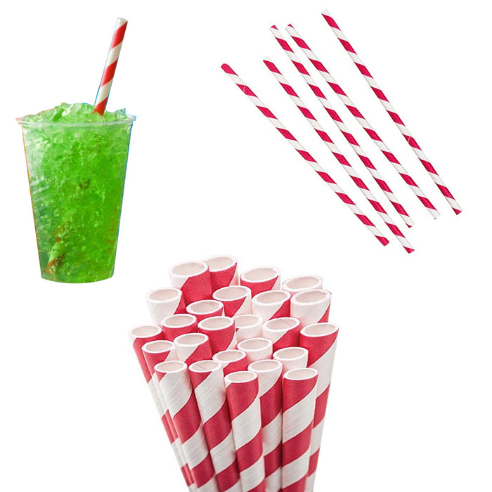 144 Box Kikkerland Biodegradable Paper Healthy Drink Straws Striped Party Shower